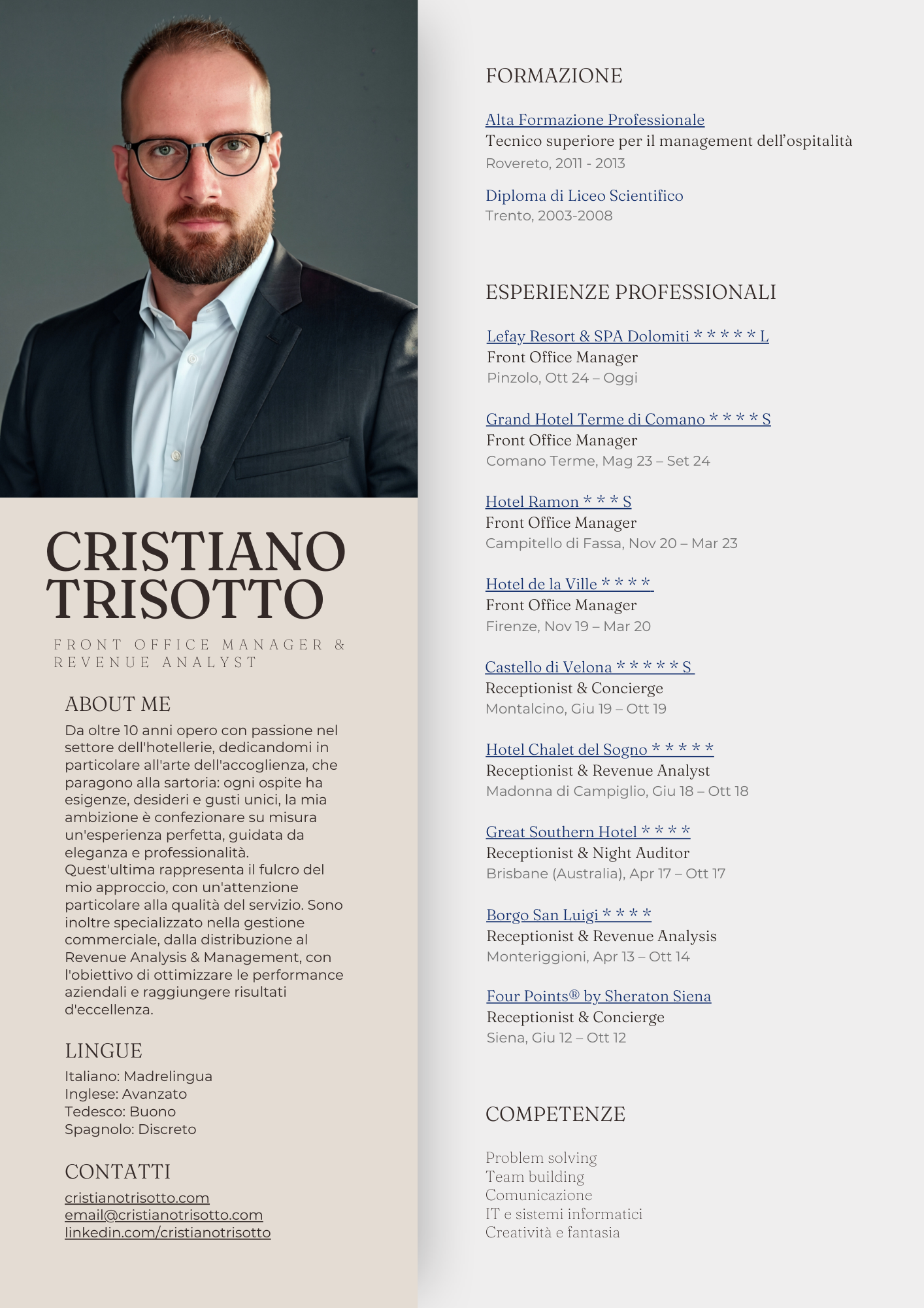 Clicca per scaricare il CV