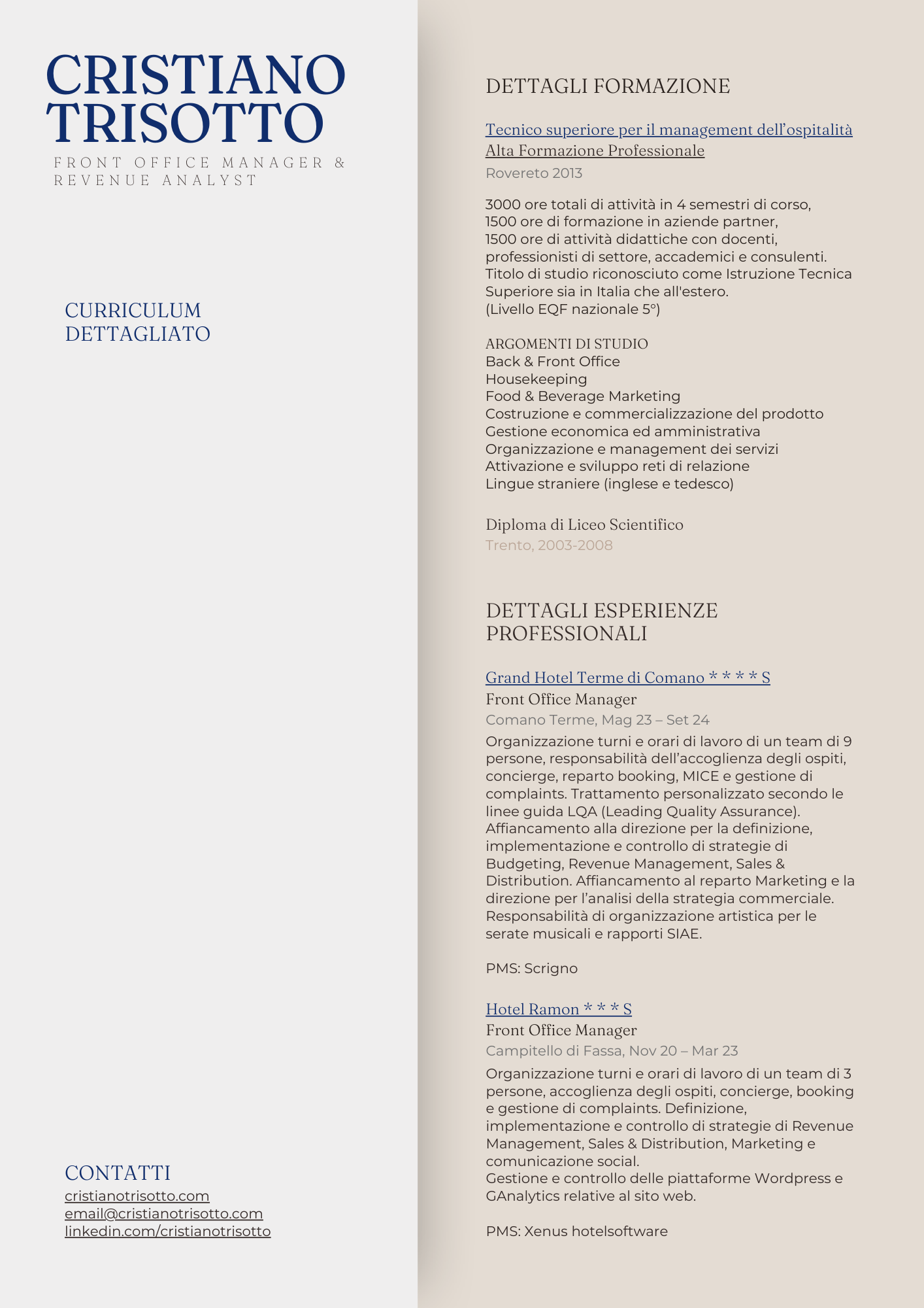 Clicca per scaricare il CV