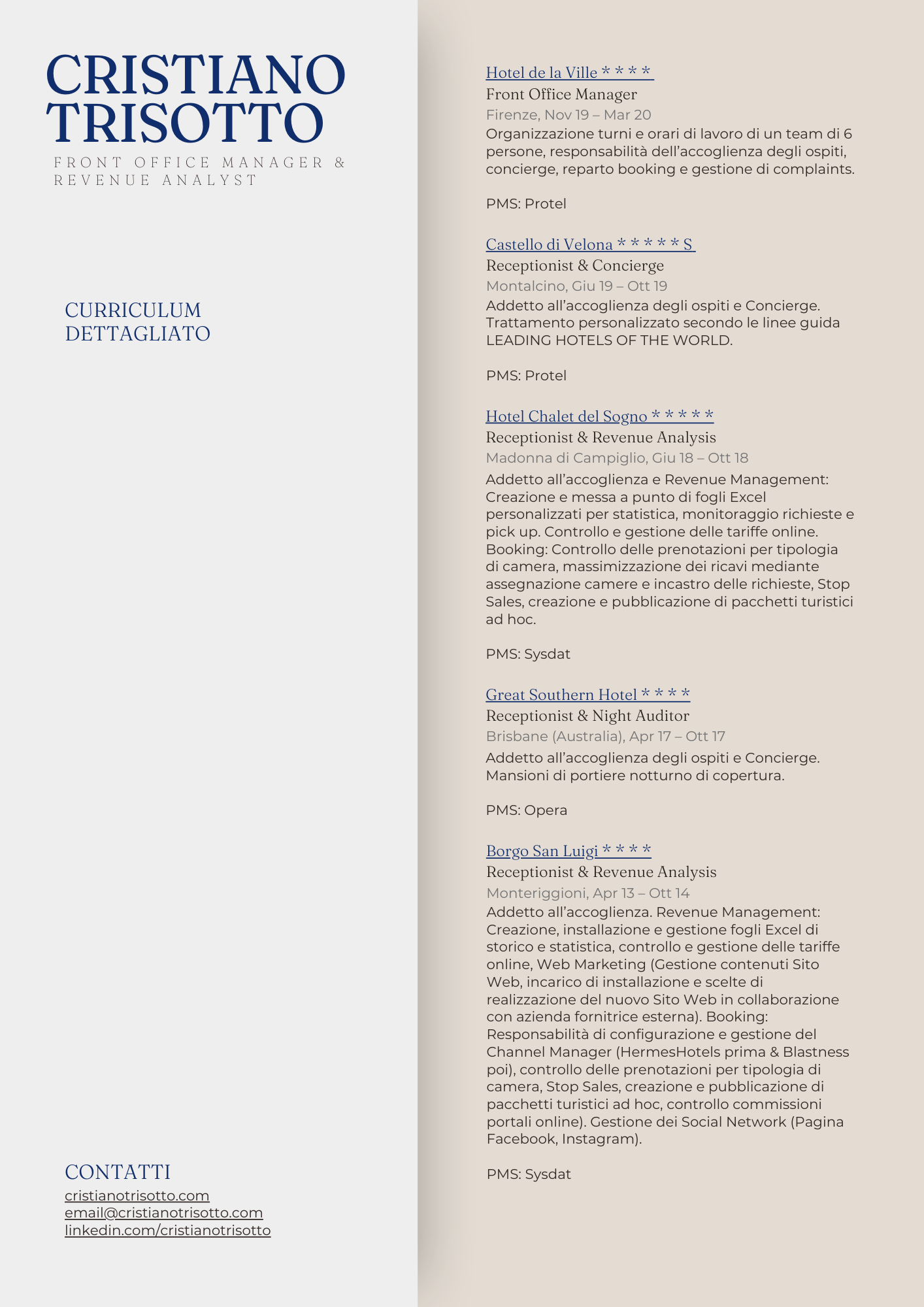 Clicca per scaricare il CV